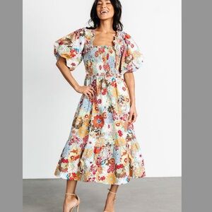 Listicle Floral Puff Sleeve Dress